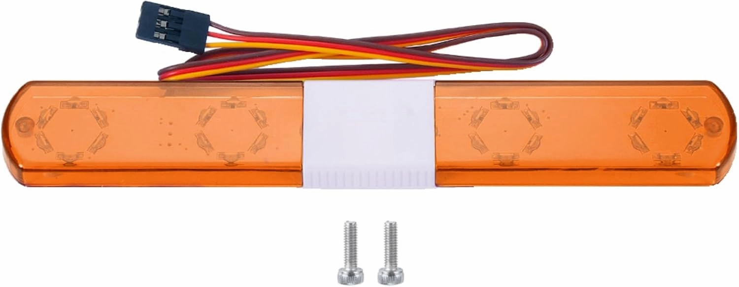 Simulation RC Car Police Lights Multi-Function Night Flash LED Light Lamp Roof Light Decoration Compatible with 1/8 1/10 RC Model Car for HSP TRX4 Tamiya CC01 4WD Axial SCX10 (Orange)