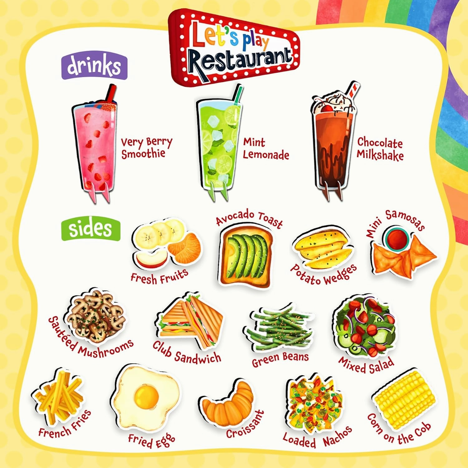 Skillmatics Let's Play Restaurant Pretend Play Food Playset With 30  Magnetic Food Items for Kids Ages 3 To 8 Years