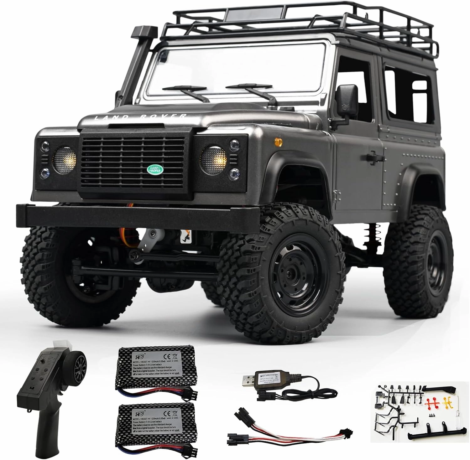 Skymaker 2024 New MN99S 1:12 RC Jeep Off-Road RC Car 4x4 2.4G Full Proportion 4WD Climbing Car RC Crawler with Lights Pickup Truck with Two 1200mAh Batteries