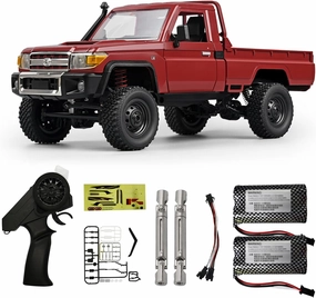 Skymaker MN82 RC Crawler 1/12 RC Truck 4x4 Toyota LC79 Remote Control Car 2.4GHz Off Road RC Car with Metal Drive Shaft & Two 1500mAh Battery RTR Vehicle for RC Hobby Adult Red