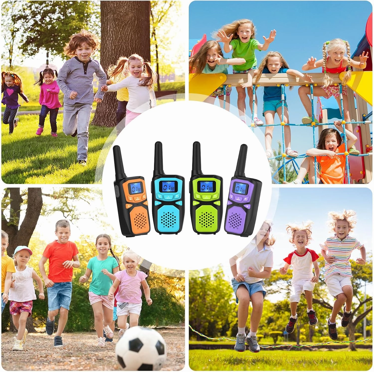 Small Machine Walkie Talkie,Camping Outdoor Game Toys Christmas Birthday Gift for Boys and Girls 3 4 5 6 7 8 9 10 Years Old Rechargeable with NOAA,Lanyard Kids Walkie Talkie 2 Packs