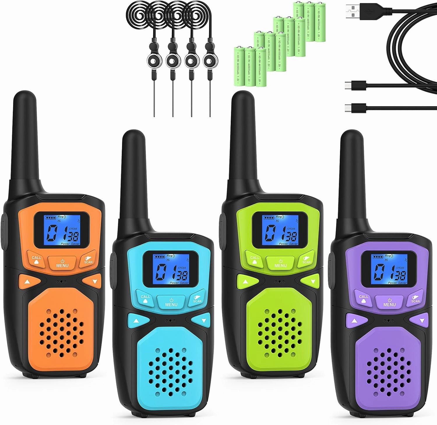 Small Machine Walkie Talkie,Camping Outdoor Game Toys Christmas Birthday Gift for Boys and Girls 3 4 5 6 7 8 9 10 Years Old Rechargeable with NOAA,Lanyard Kids Walkie Talkie 2 Packs