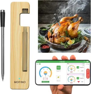 Smart Bluetooth Wireless Meat Thermometer with Ultra-Thin Probe,656Ft Remote Range Food Thermometer with iOS & Android App,IPX8 Waterproof for Grilling,BBQ,Oven,Smoker