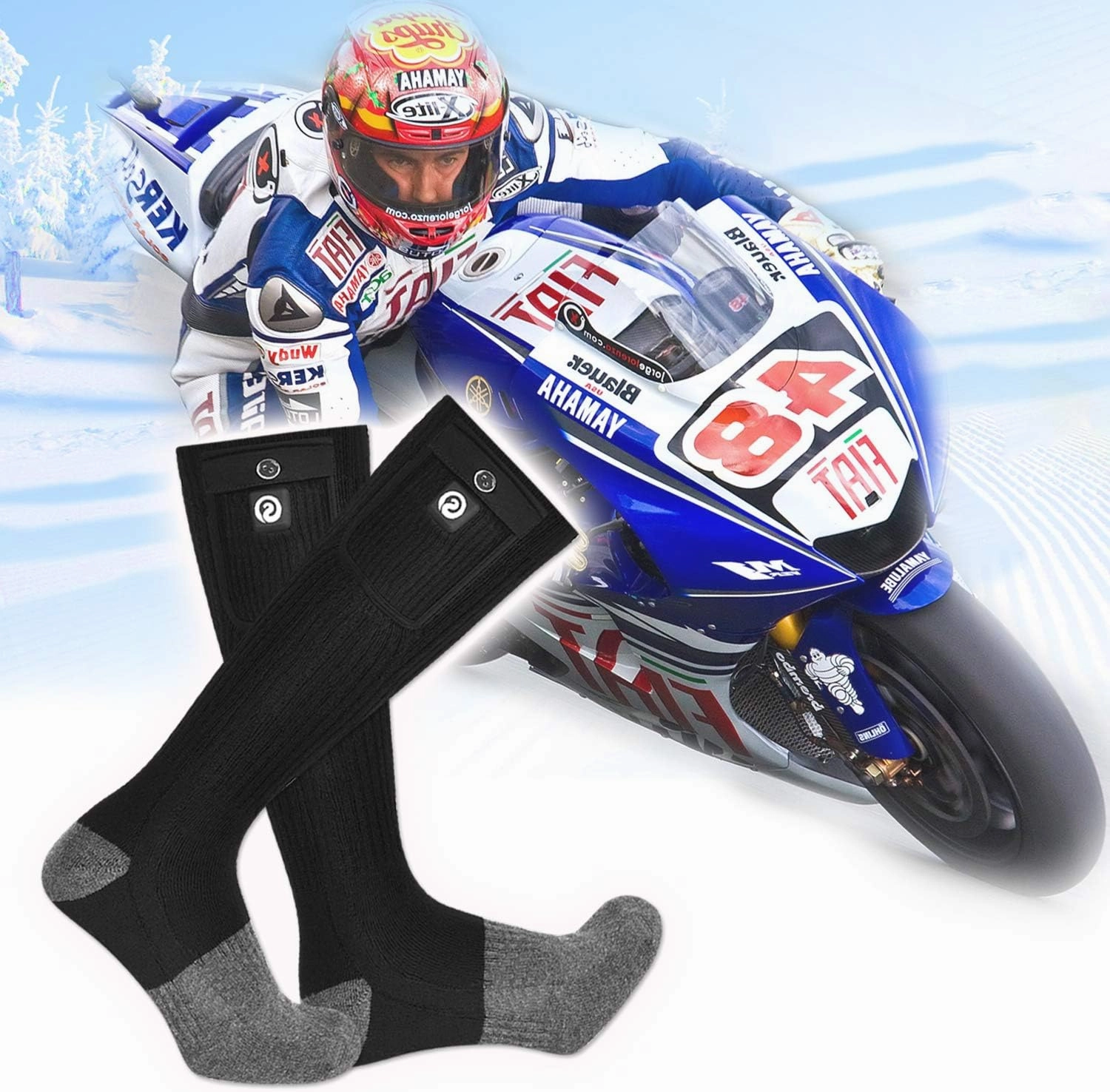 SNOW DEER Heated Socks,Men Women Electric Battery Socks Foot Warmer