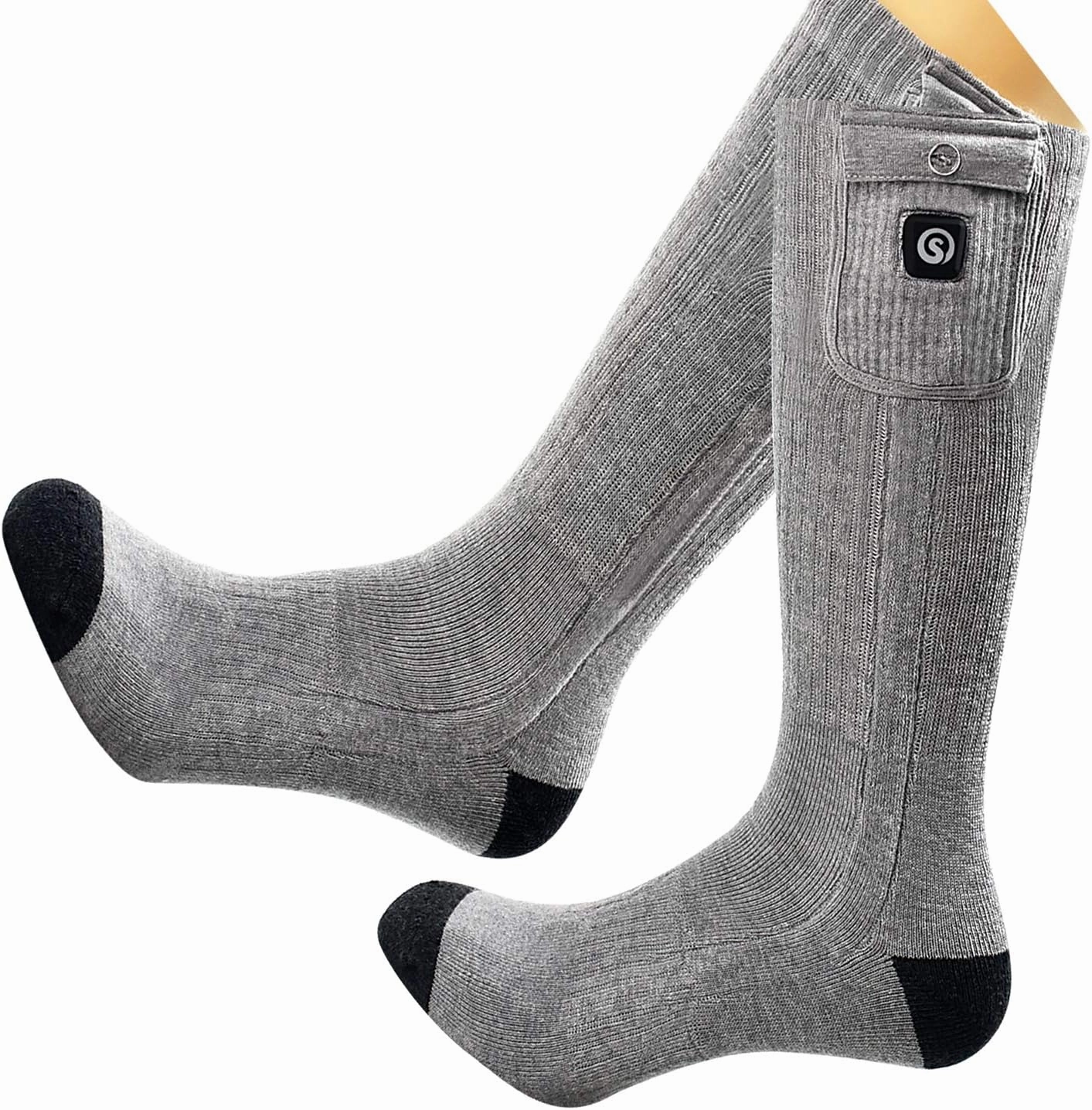 SNOW DEER Upgraded Rechargeable Electric Heated Socks,7.4V 2200mAh Battery Powered Cold Weather Heat Socks for Men Women,Outdoor Riding Camping Hiking Motorcycle Skiing Warm Winter Socks