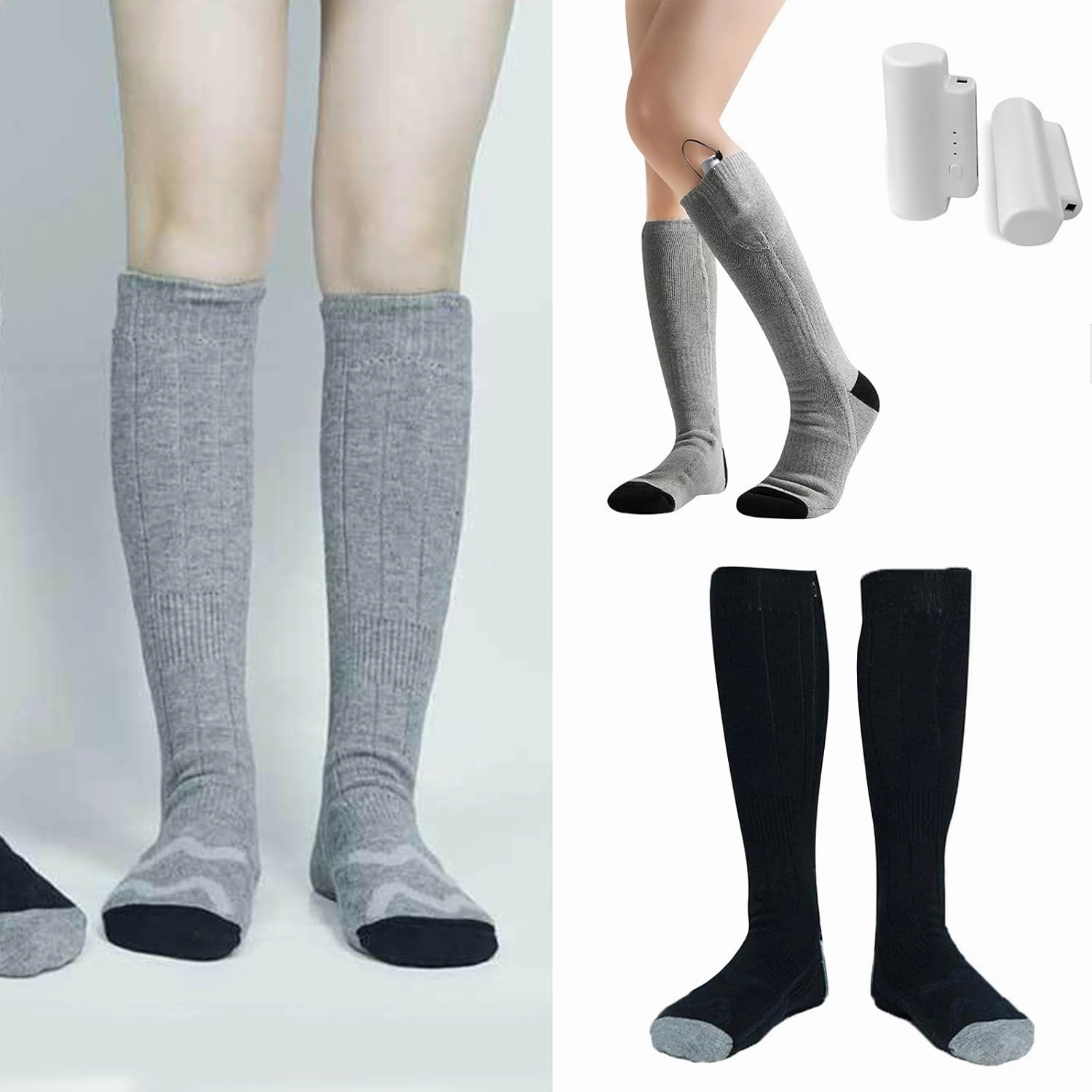 Sock,Full Soles Heating Electric Socks Heated Socks 3.7V 4000mAh Rechargeable Battery Electric Heated Socks