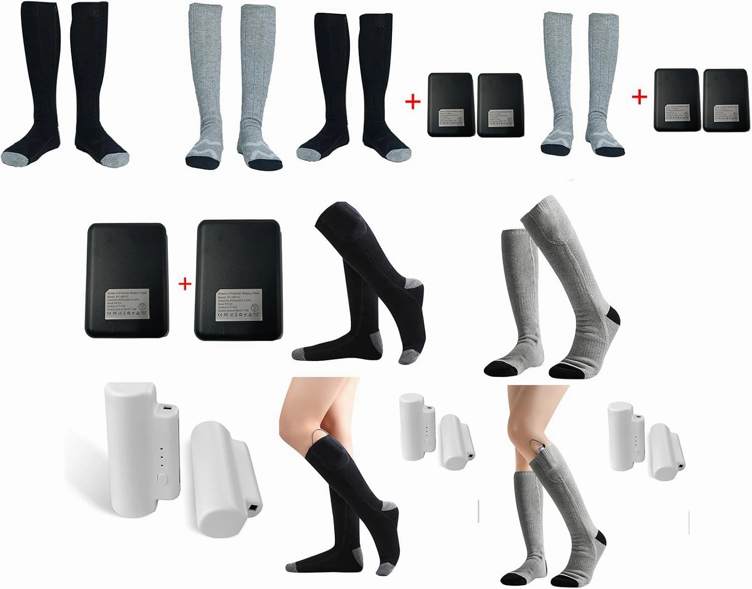 Sock,Full Soles Heating Electric Socks Heated Socks 3.7V 4000mAh Rechargeable Battery Electric Heated Socks