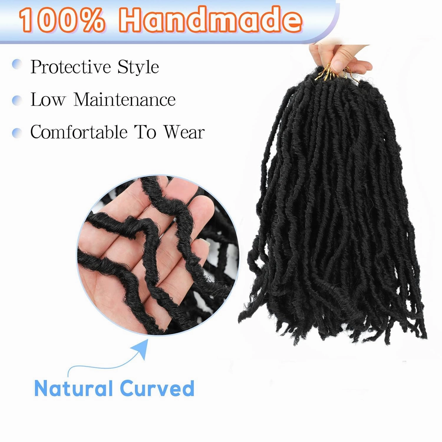 Soft Locs 10 Inch Faux Locs Crochet Hair 7 Packs Short Soft Locs Crochet Hair For Kids Pre Looped Soft Faux Loc Butterfly Hair Crochet Braids(10inch, 7 Packs, 1B)