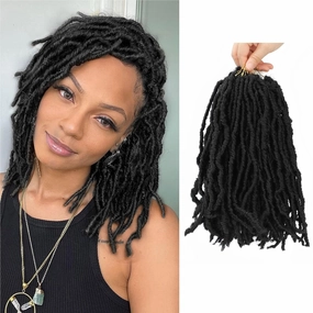 Soft Locs 10 Inch Faux Locs Crochet Hair 7 Packs Short Soft Locs Crochet Hair For Kids Pre Looped Soft Faux Loc Butterfly Hair Crochet Braids(10inch, 7 Packs, 1B)