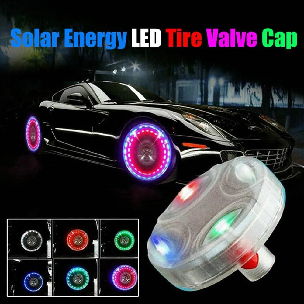 Solar RGB LED Tire Light - Auto-Illuminating Car Accessory