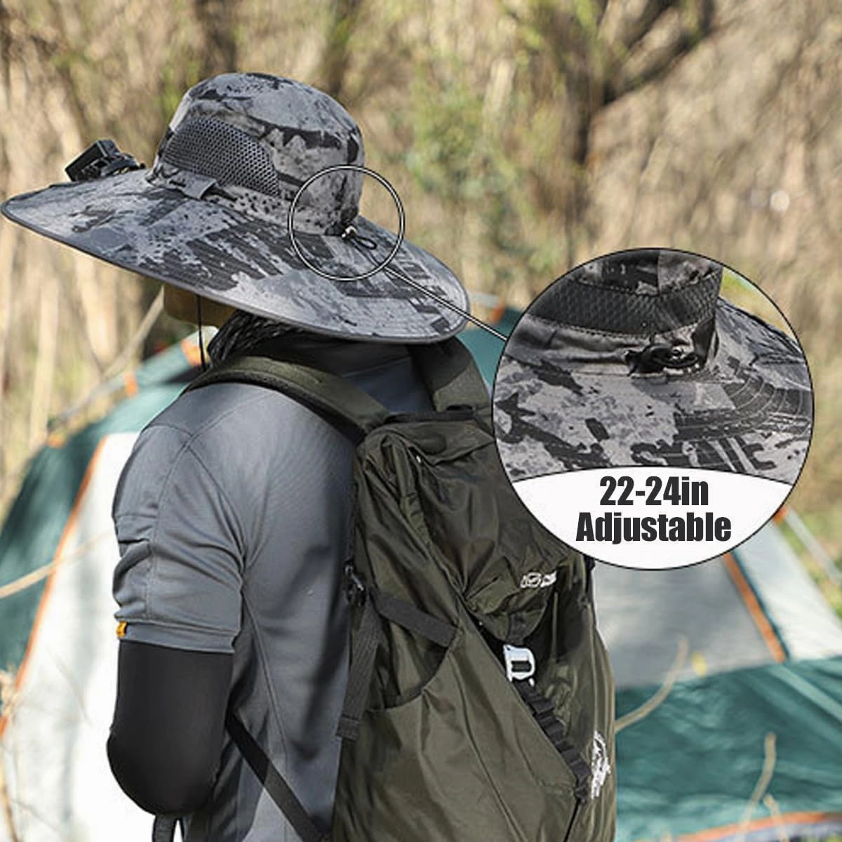 Solar Fan Hat with Dual Fans, Wide Brim Cooling Sun Hat with USB & Solar Charging, UV Protection for Outdoor Work and Fishing