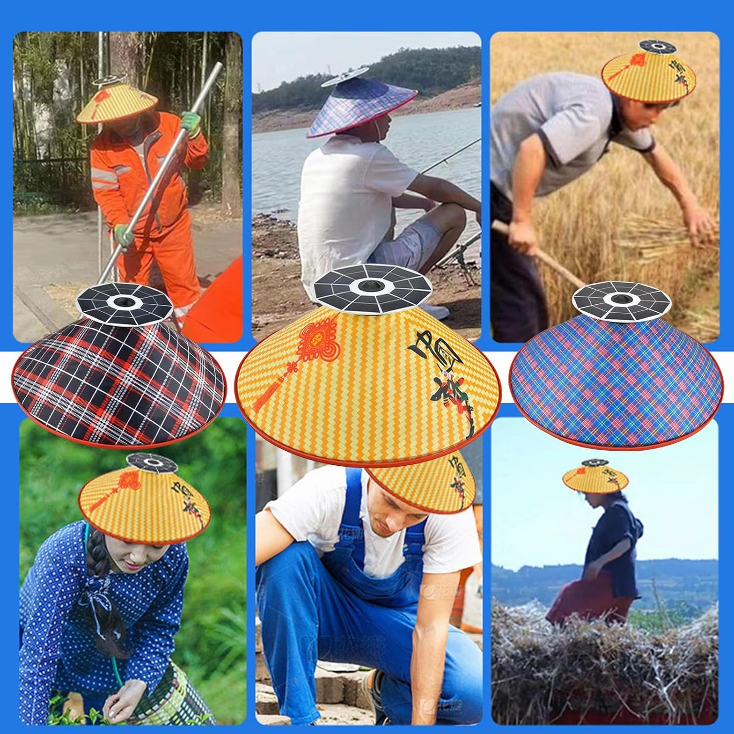 Solar Fan Hat with Fan Fishing Hat Rechargeable Solar Powered Fan Hats Wide Brim Sun Hat Rechargeable Design for Farmer