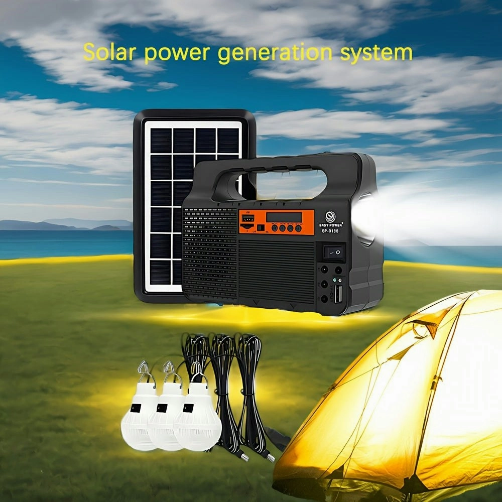 Solar LED Camping Spotlight Power System