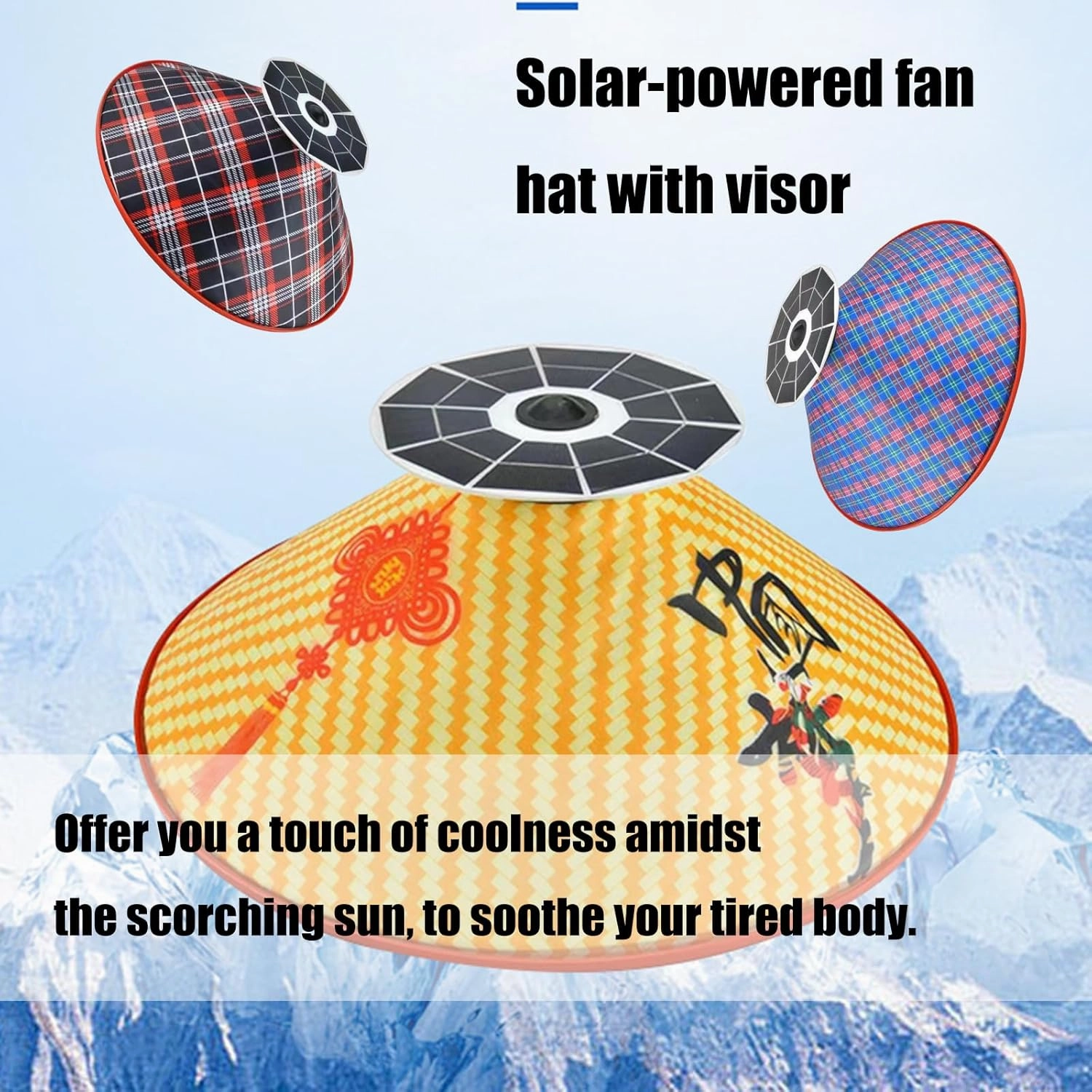 Solar Rechargeable Outdoor Sun Hat Rainproof Design Built in Cooling Fan Wide Brimmed for Fishing Farming Activities