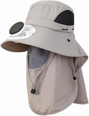 Solar Sun Hat Oversized Fishing Hat with Fan Bucket Hat Removable Uv Protection Sun Protection Wide Brim