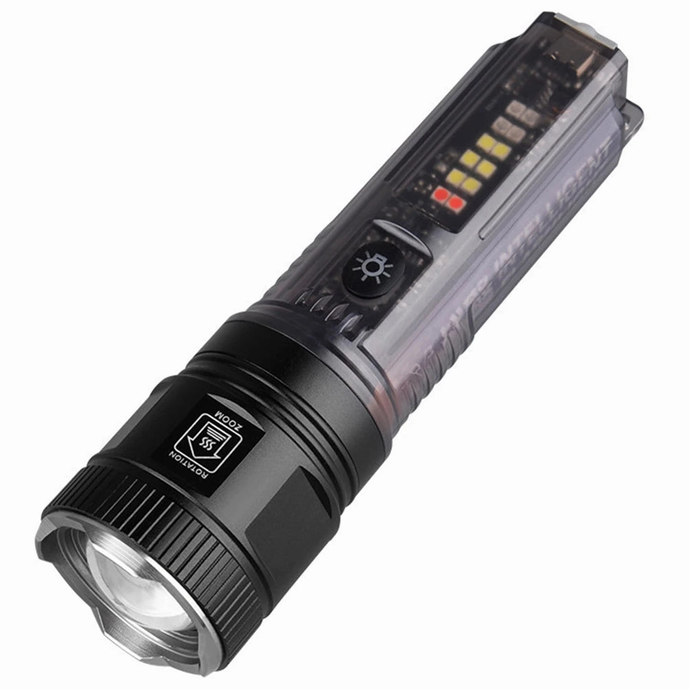 Solar/USB Rechargeable Flashlight Zoomable 30W Outdoor Work Light 1000LM