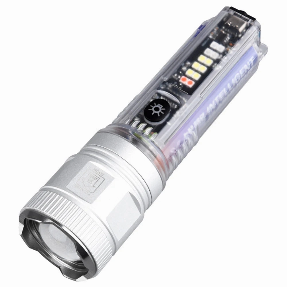 Solar/USB Rechargeable Flashlight Zoomable 30W Outdoor Work Light 1000LM