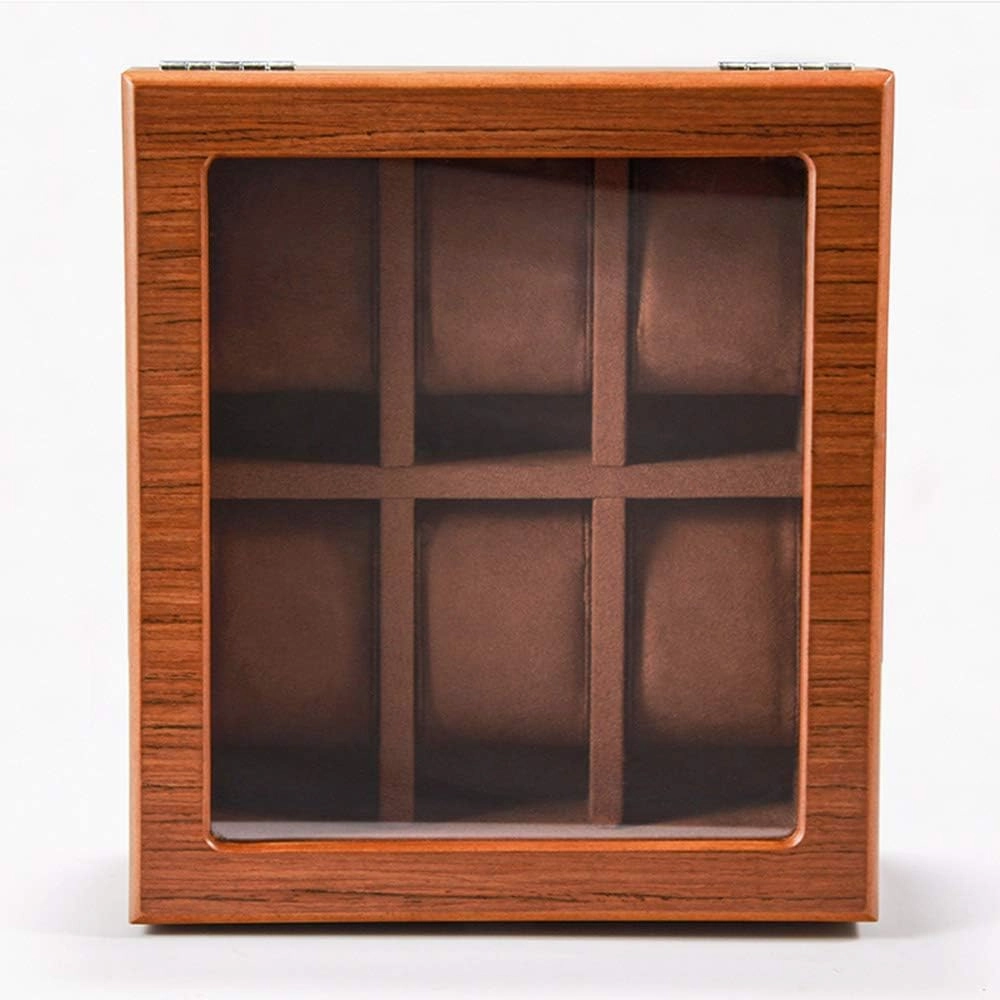 Solid Wood Glass sunroof Mechanical Watch Storage Box European Style Jewelry Box with Lock Jewelry Box Wooden Removable Table Pillow (5/6/8/10/12 Watch Position)
