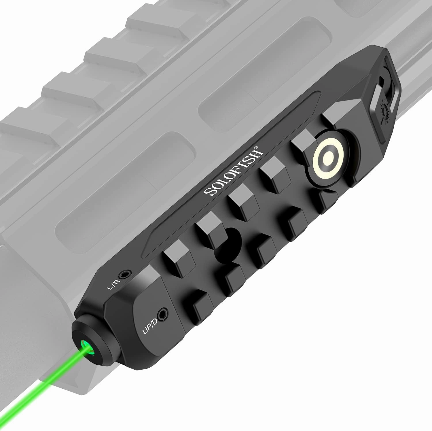 SOLOFISH Picatinny/MLOK Mounted Green/Red/Blue Laser Sight, Magnetic Rechargeable, (Laser Output is <5mW, Class IIIA)