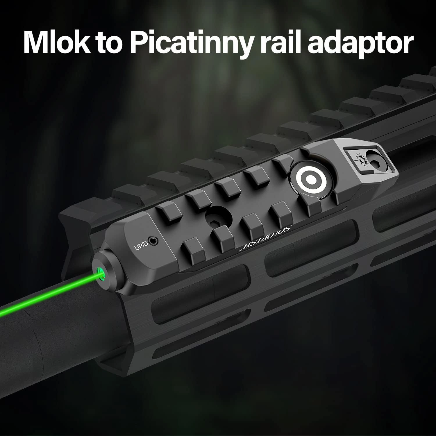 SOLOFISH Picatinny/MLOK Mounted Green/Red/Blue Laser Sight, Magnetic Rechargeable, (Laser Output is <5mW, Class IIIA)