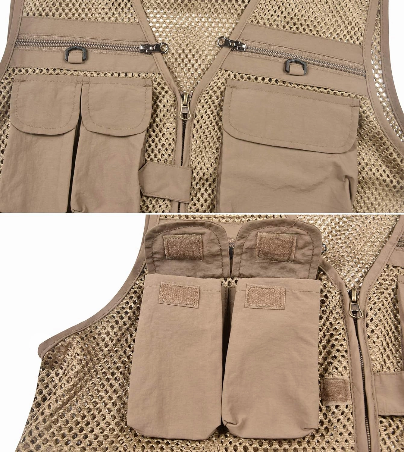 Spanye Mens Fishing Hunting Vest Outdoor Travel Utility Vest Tactical Work Jacket Multi Pocket