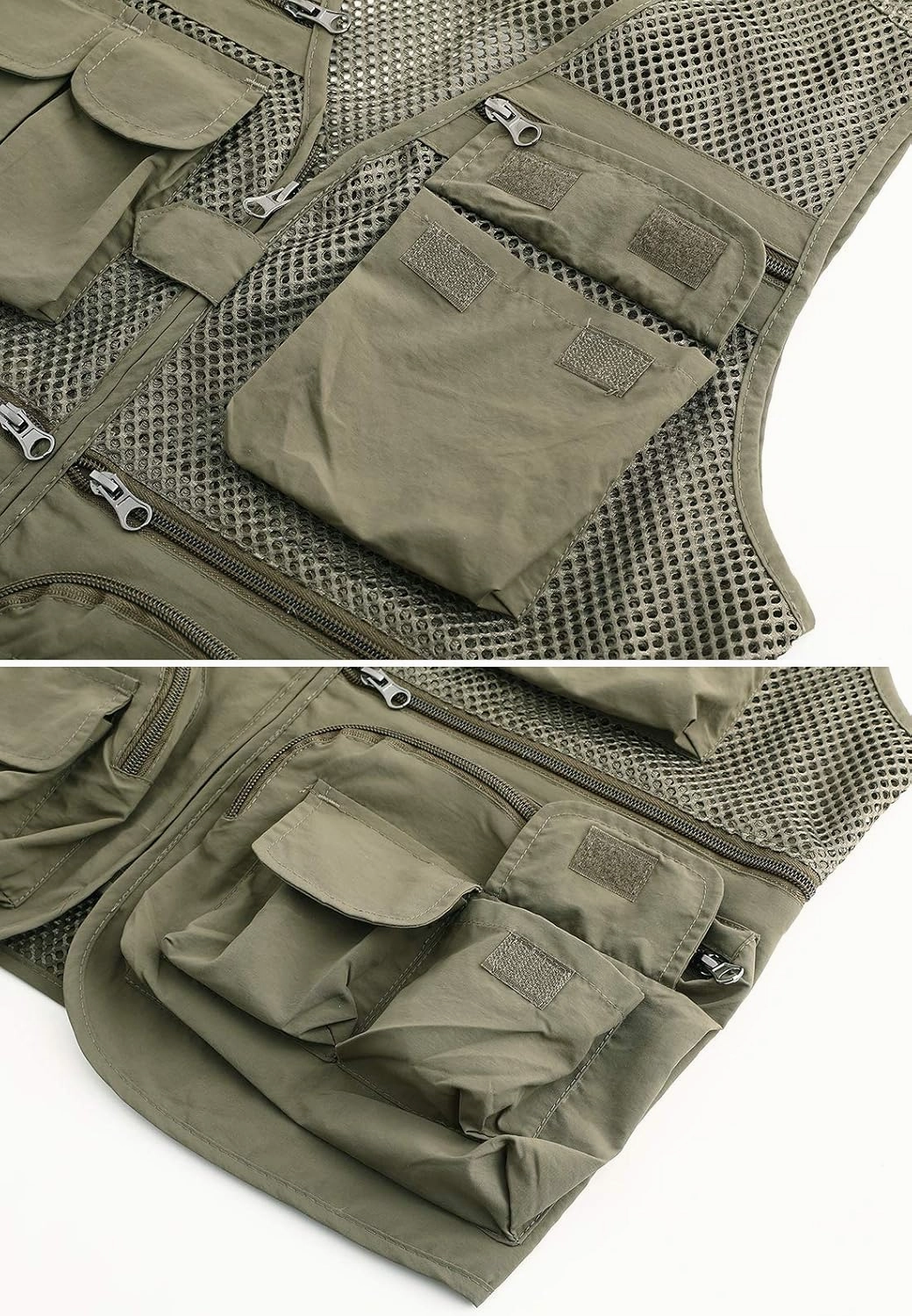 Spanye Mens Fishing Hunting Vest Outdoor Travel Utility Vest Tactical Work Jacket Multi Pocket