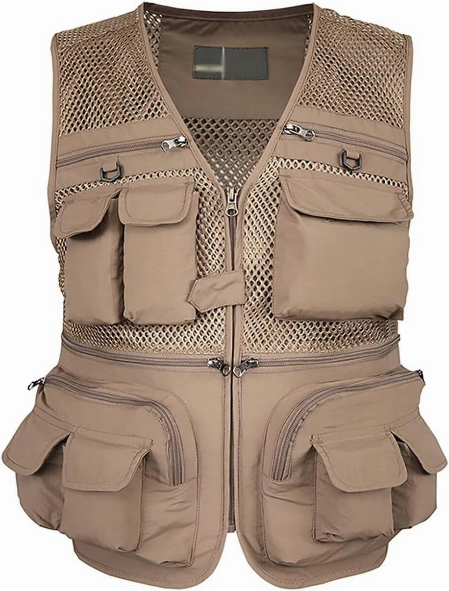 Spanye Mens Fishing Hunting Vest Outdoor Travel Utility Vest Tactical Work Jacket Multi Pocket