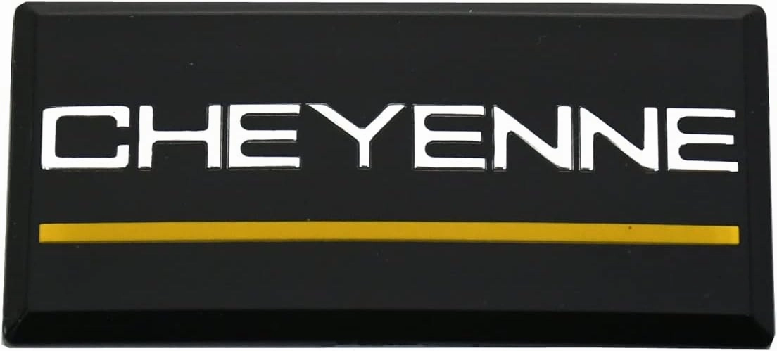 SSDD 2pcs Cheyenne Cab Emblems Replacement for 88-94 Chevrolet Side Roof Pillar 3D Badge Nameplate (Chrome/Yellow)