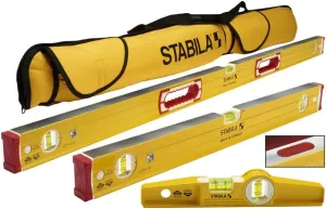 Stabila 96M Magnetic Level Set Kit - 48"/24" Torpedo and Case,Yellow