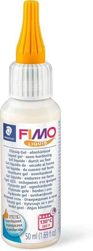 STAEDTLER 8050-00 FIMO Liquid Oven-Hardening Decorating Gel for Polymer Clay Modelling - Transulcent (1 x 50ml Bottle)