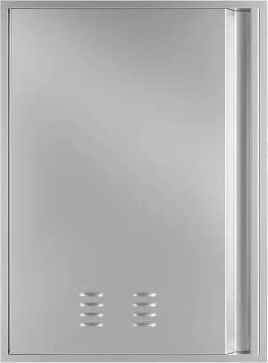 Stainless Steel Single Door for Outdoor Kitchens, 17W x 24H Inch BBQ Access Door with Recessed Handle & Vents