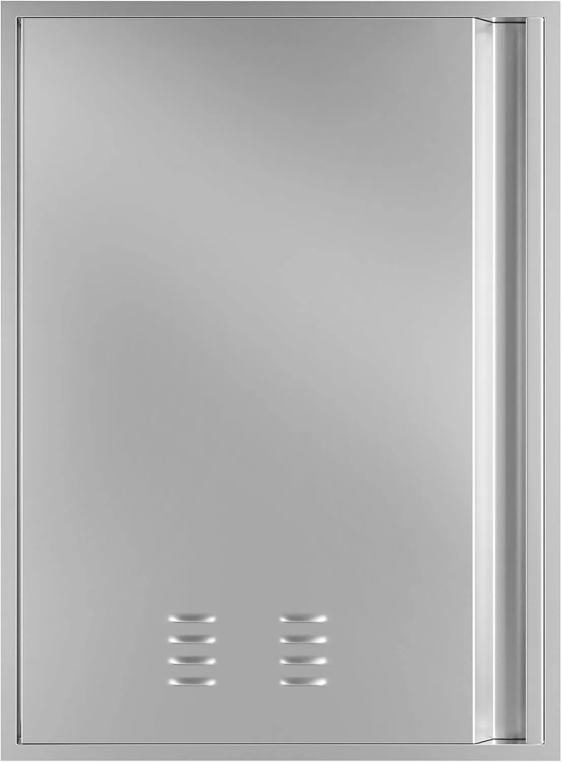 Stainless Steel Single Door for Outdoor Kitchens, 17W x 24H Inch BBQ Access Door with Recessed Handle & Vents