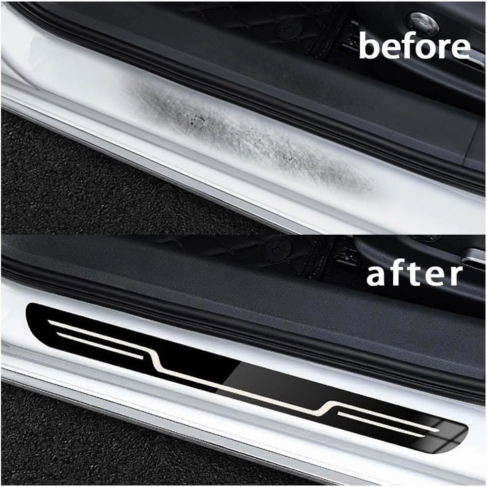 Stainless Steel Car Door Sill Protector Strips for Mazda 2 Biante BT50 CX5 CX8 CX9 CX30 Demio MX5, Kick Plates Anti-Scuff Protectors Step Entry Guard Welcome Pedal Protect