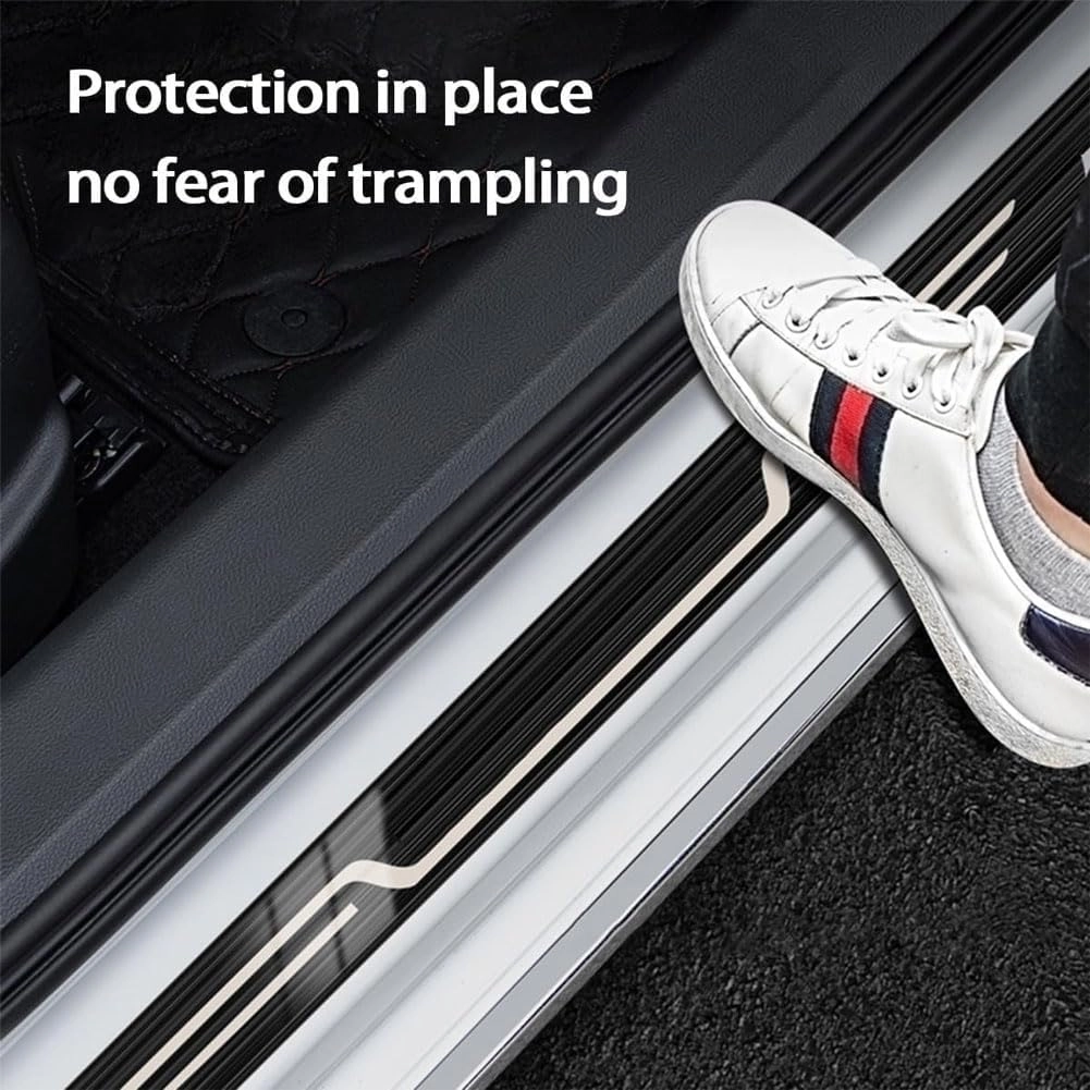 Stainless Steel Car Door Sill Protector Strips for Mazda 2 Biante BT50 CX5 CX8 CX9 CX30 Demio MX5, Kick Plates Anti-Scuff Protectors Step Entry Guard Welcome Pedal Protect