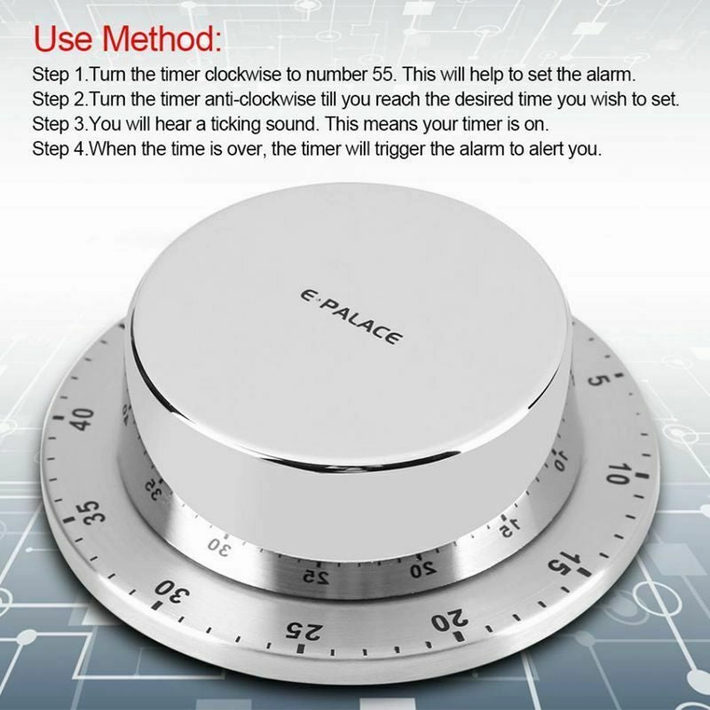 Stainless Steel Kitchen Timer With Magnetic Base Manual