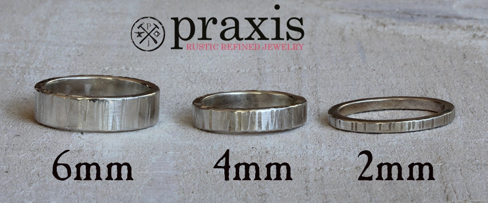 Sterling silver wood grain ring
