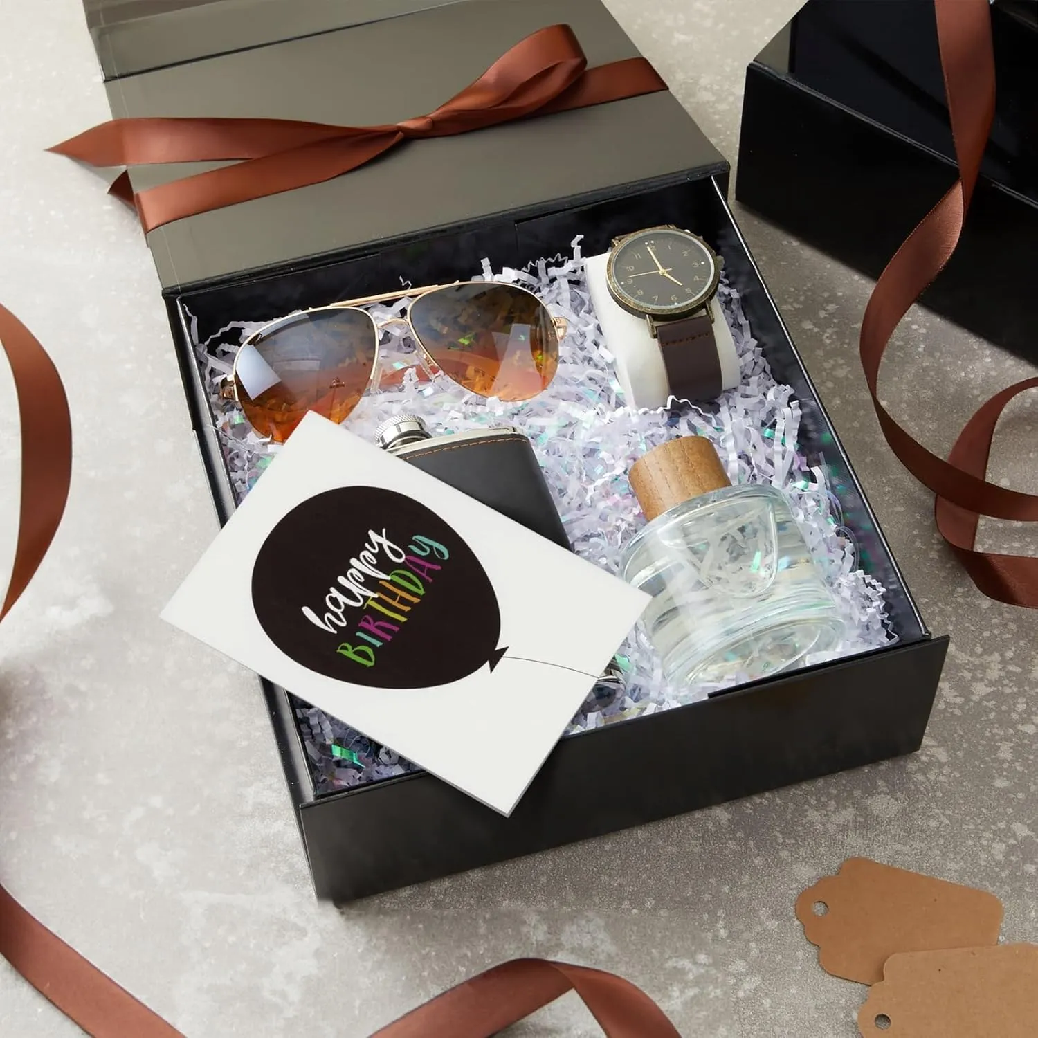 Stockroom Plus Groomsmen Proposal Box 6 Pack - Glossy Black Magnetic Square Bridesmaid Proposal Boxes 9.5 x 9.5 x 3.5 with Lids for Bridal Showers, Parties, Retail