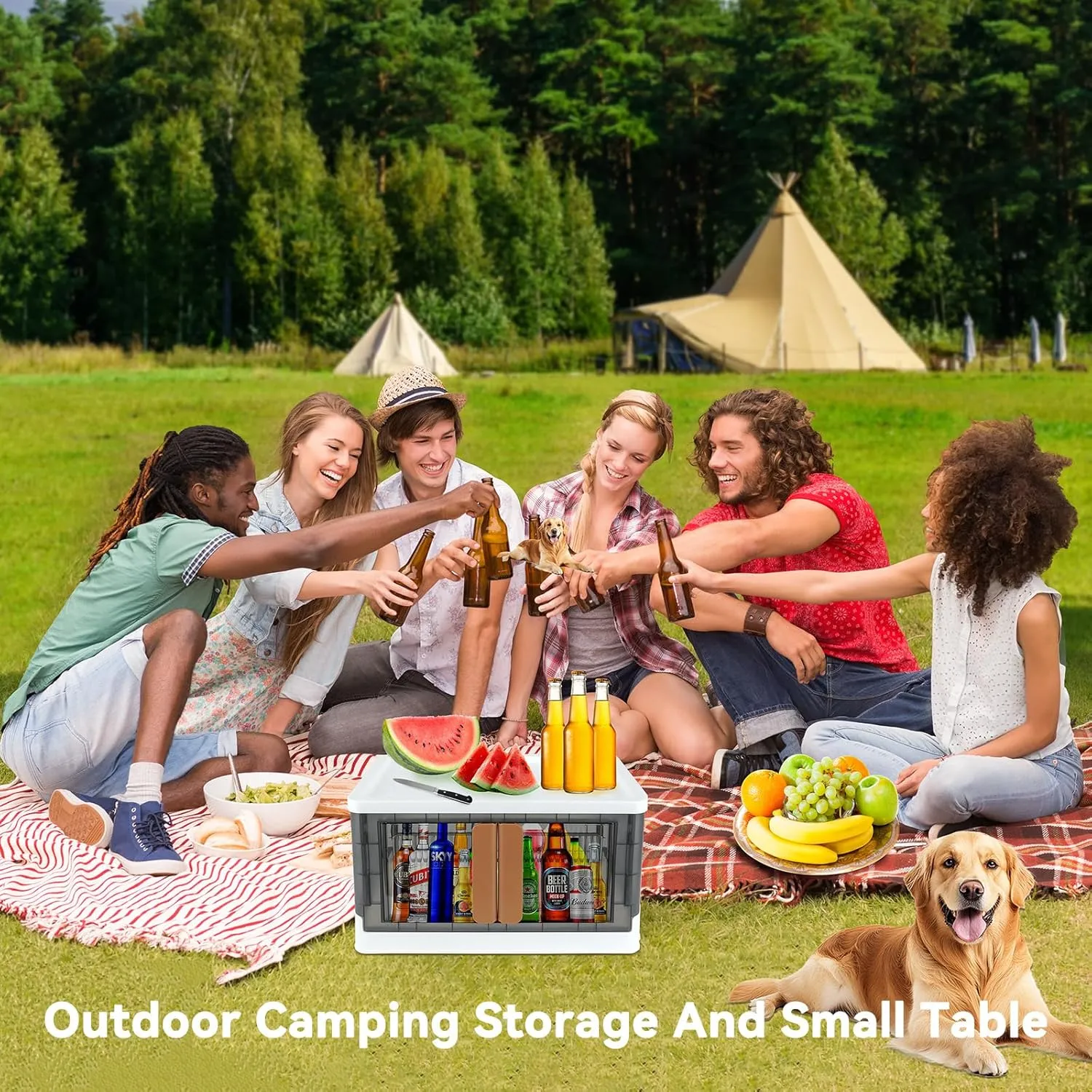 Storage Bin, Cabinet Box, Home Organizer, 8.4 Gallon Capacity, 2 Pack, With Double Door, Bottom Wheels, Foldable For Easy Carrying, Plastic, Transparent, Dustproof.