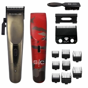 Stylecraft Rogue 9V Cordless Clipper Bundle – Includes Diamond Cut Fade Blade, Dub Magnetic Guards (8pc), Fade Brush & Camo Lid – Professional Barber Set