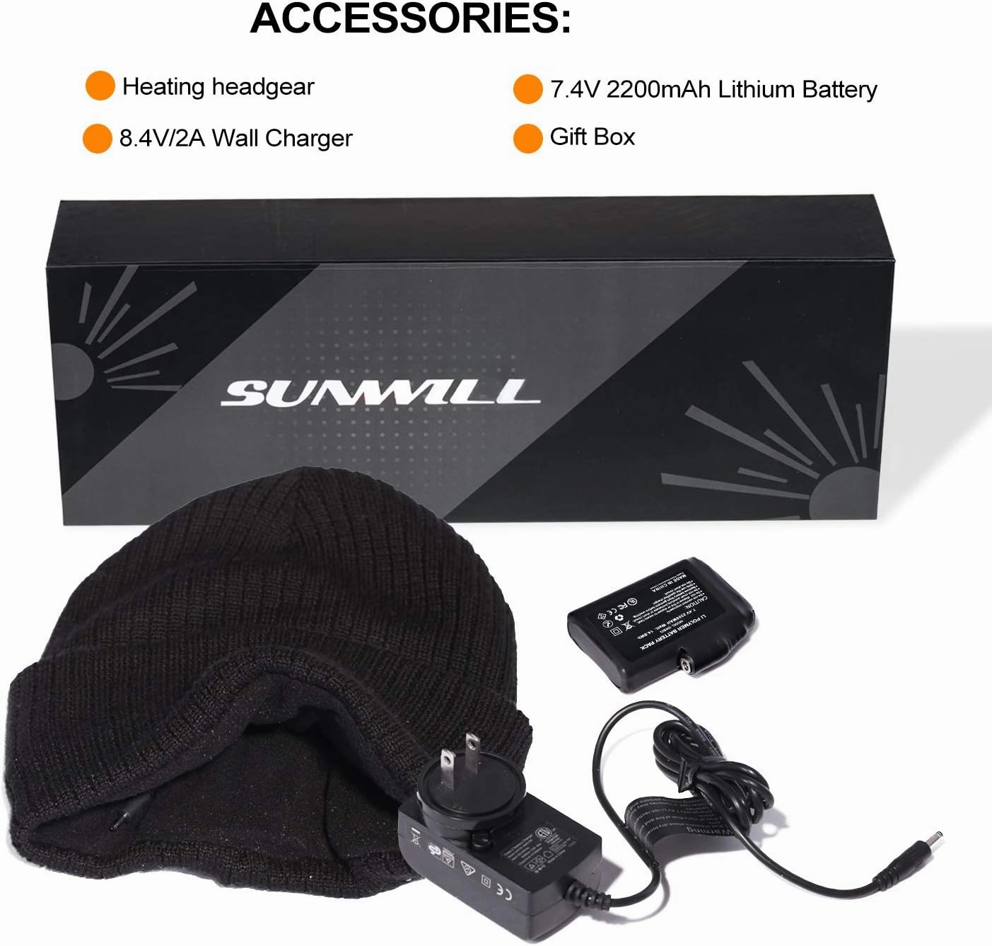 Sun Will Battery Heated Beanie Hat,Electric Rechargeable Warm Winter Heated Fleece Cap