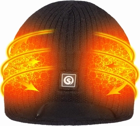 Sun Will Battery Heated Beanie Hat,Electric Rechargeable Warm Winter Heated Fleece Cap