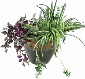 Sunnydaze 14.5" Large Ceramic Plant Pot - Round Outdoor Glazed Ceramic Planter Pot with Drainage - Forest Lake Green - Chalet