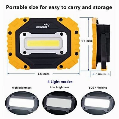 SUNZONE Rechargeable Work Light Portable COB Flood Light with Magnetic Base W...