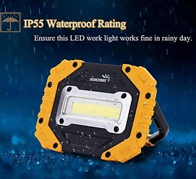 SUNZONE Rechargeable Work Light Portable COB Flood Light with Magnetic Base W...