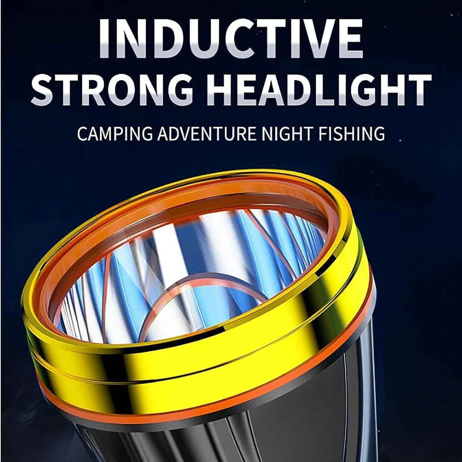 Super Bright Rechargeable High Power Headlamp, USB Rechargeable Bright Head Lamp Flashlight, Outdoor Waterproof Camping Running Portable Headlamp (Yellow Light)