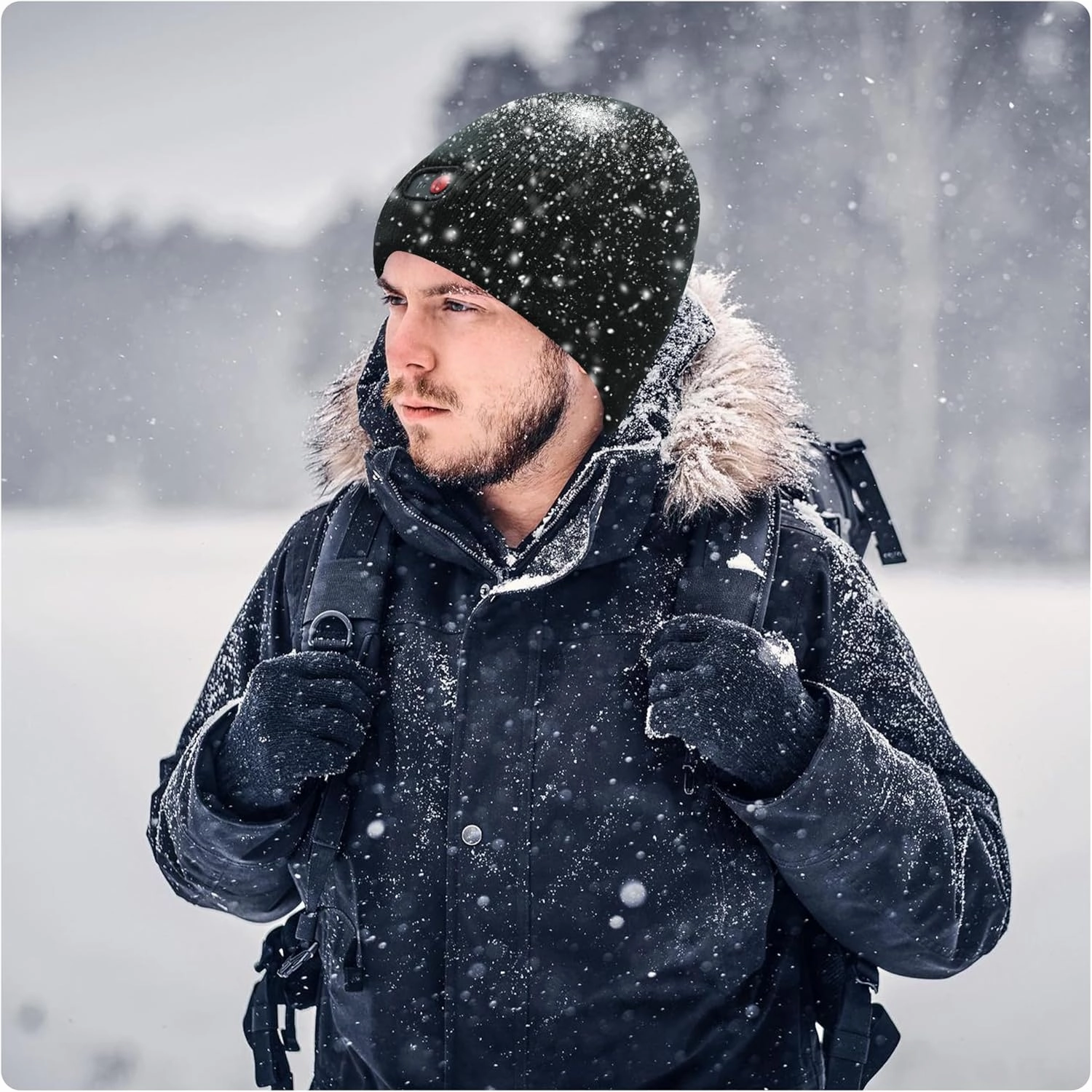 Svpro Battery Heated Beanie Hat - Rechargeable Warm Winter Cap