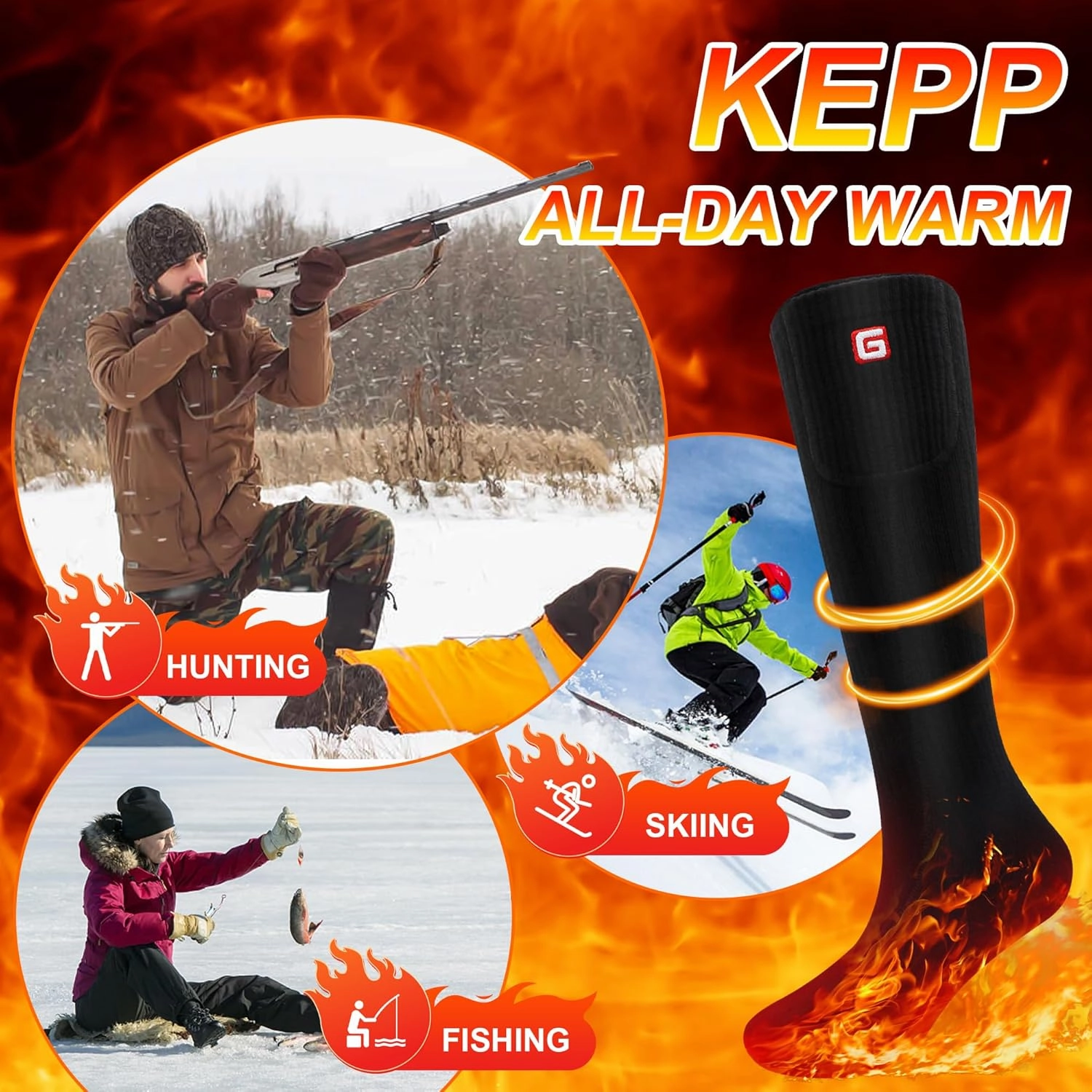 SVPRO Electric Heated Socks Men Women Rechargeable Heating Socks Washable Battery Thermal Foot Warmer Socks Winter Warm Socks