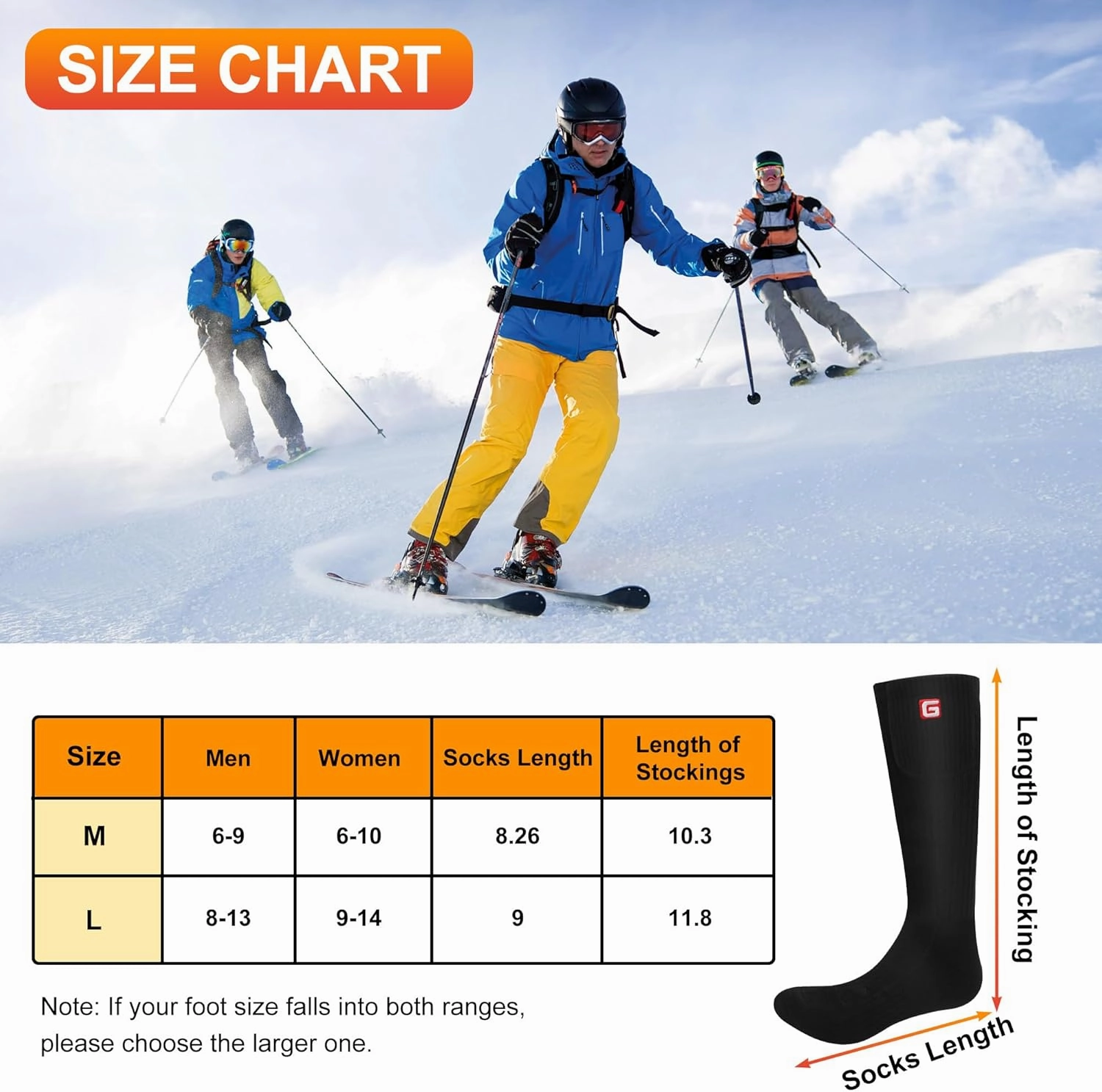 SVPRO Rechargeable Heated Socks for Men Women Electric Battery Operated Heated Socks 3 Heat Settings Warm Winter Socks for Sport Outdoor Indoor Thermal Foot Warmers