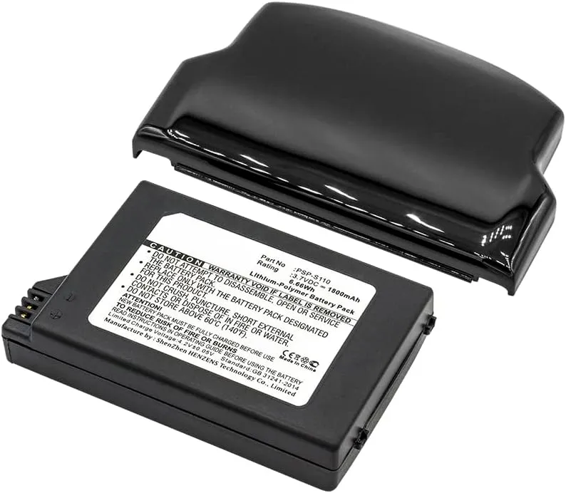 Synergy Digital Game Console Battery, Compatible with Sony PSP-3000 Game Console, (Li-Pol, 3.7V, 1800mAh) Ultra High Capacity, Replacement for Sony PSP-S110 Battery