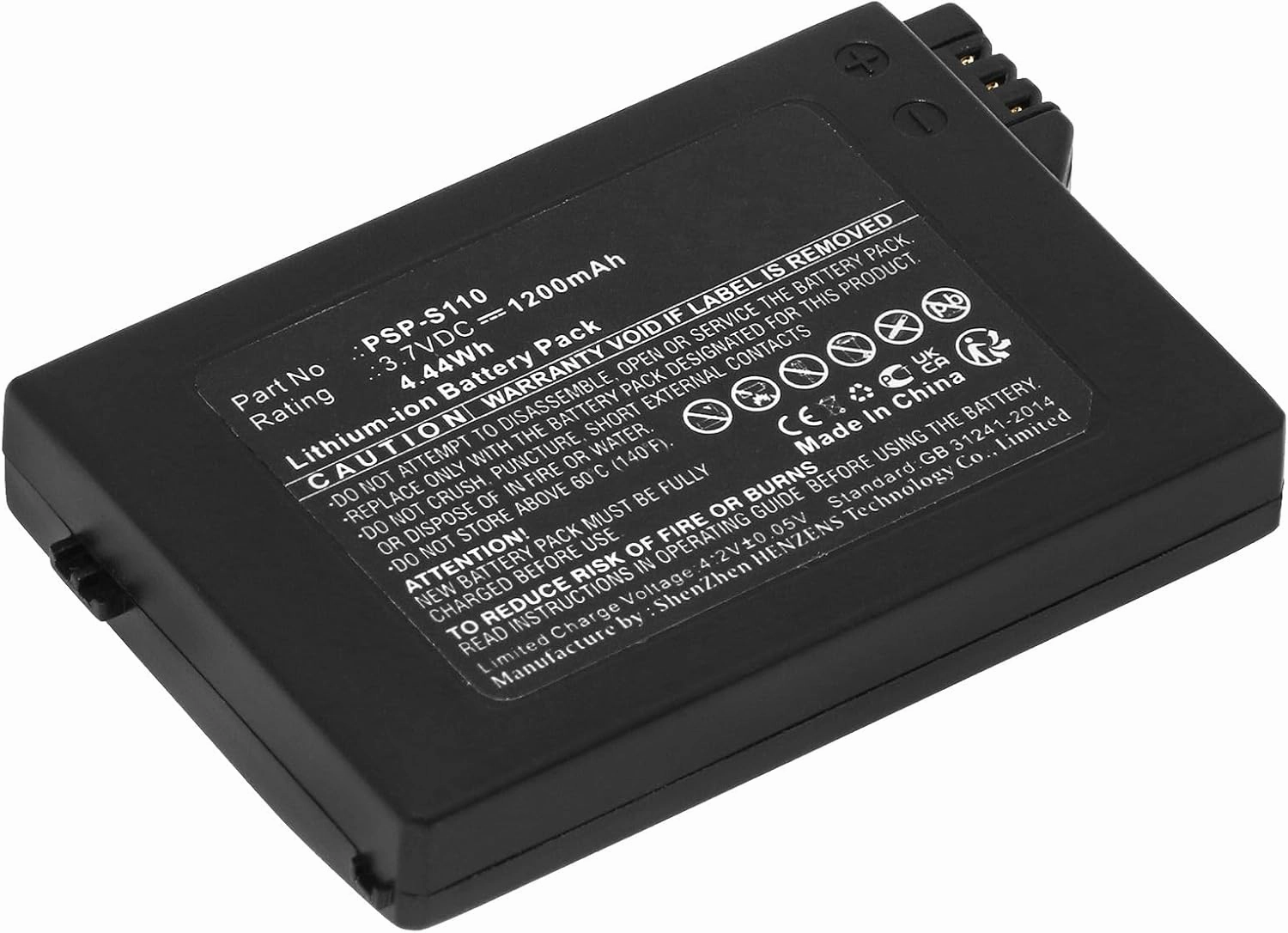 Synergy Digital Game Console Battery, Compatible with Sony PSP-3000 Replacement, (Li-ion, 3.7V, 1200mAh) Ultra High Capacity, Replacement for Sony PSP-S110 Battery